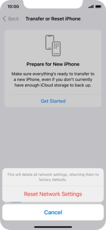 Press Reset Network Settings. Press Reset Network Settings.