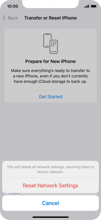 Press Reset Network Settings. Press Reset Network Settings.