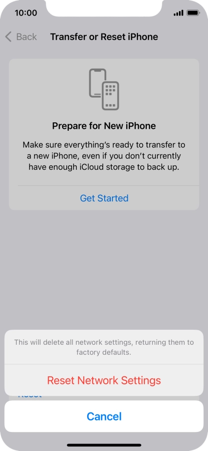 Press Reset Network Settings. Press Reset Network Settings.