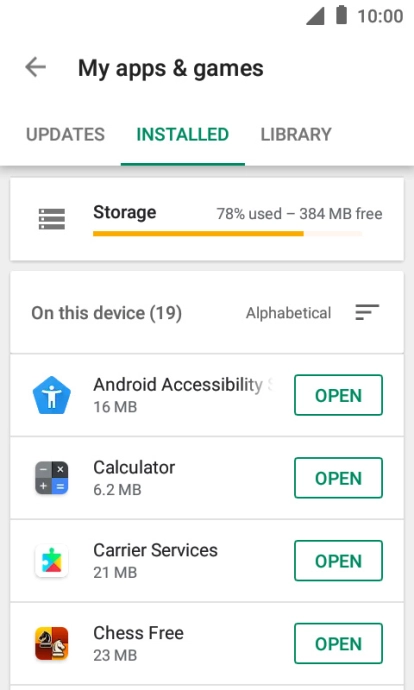 Press the required app. Press the required app.