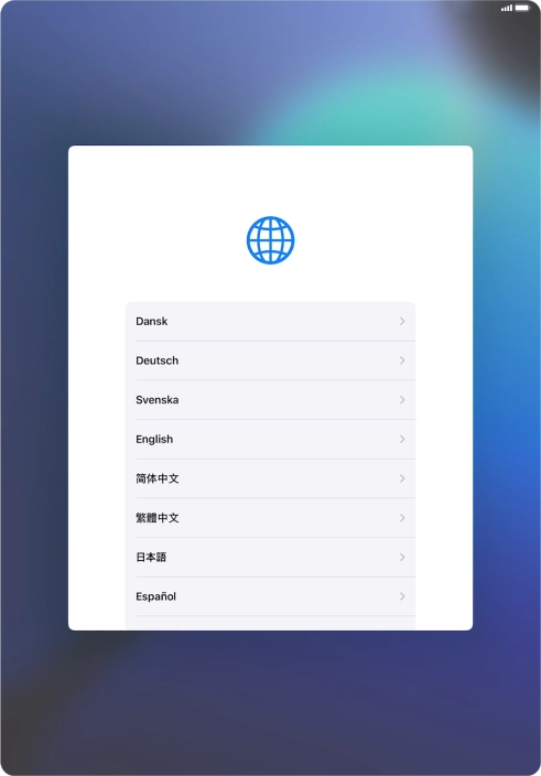 Press the required language. Press the required language.