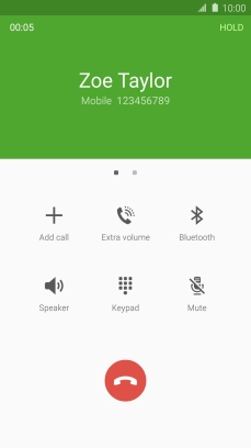 Press the end call icon. Press the end call icon.