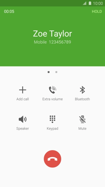 Press the end call icon. Press the end call icon.