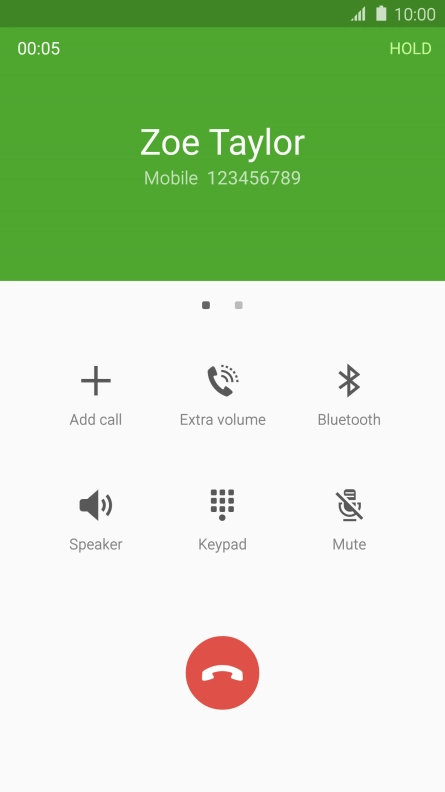 Press the end call icon. Press the end call icon.