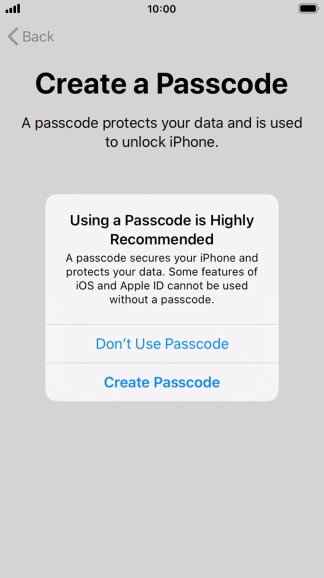 If you turn off the function, press Don't Use Passcode. If you turn off the function, press Don't Use Passcode.