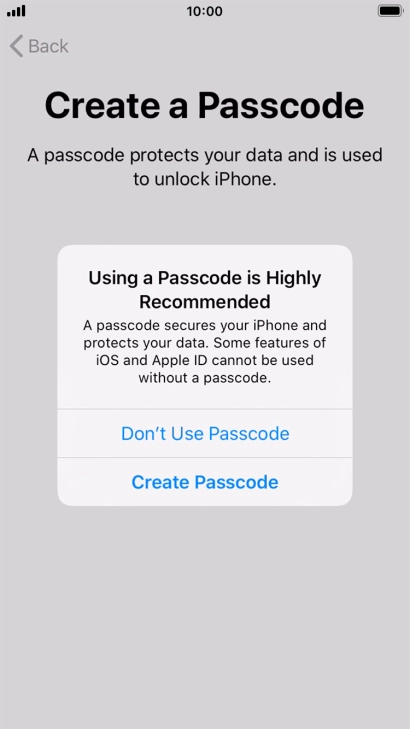If you turn off the function, press Don't Use Passcode. If you turn off the function, press Don't Use Passcode.