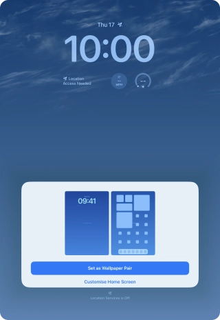 To use the same colour theme on the home screen, press Set as Wallpaper Pair. To use the same colour theme on the home screen, press Set as Wallpaper Pair.