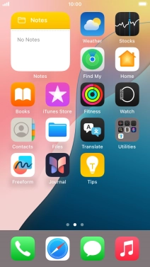 Press the Home key. Press the Home key.