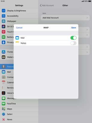 Press Save. Your email account has now been set up. To select more settings for incoming and outgoing server, proceed with the following steps. Press Save. Your email account has now been set up. To select more settings for incoming and outgoing server, proceed with the following steps.