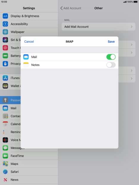 Press Save. Your email account has now been set up. To select more settings for incoming and outgoing server, proceed with the following steps. Press Save. Your email account has now been set up. To select more settings for incoming and outgoing server, proceed with the following steps.