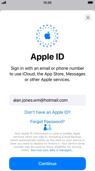Press Continue. Press Continue.