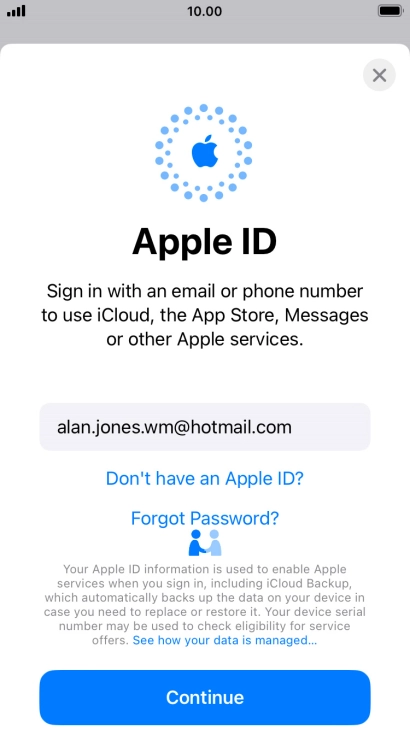 Press Continue. Press Continue.