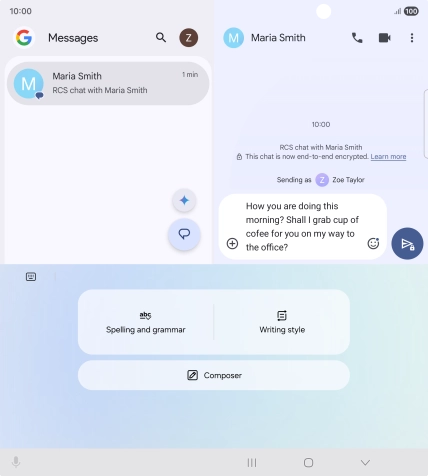 To check your text for grammatical and spelling errors, press Spelling and grammar and follow the instructions on the screen to use the function. To check your text for grammatical and spelling errors, press Spelling and grammar and follow the instructions on the screen to use the function.