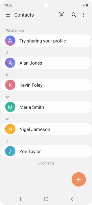 Press the new contact icon. Press the new contact icon.