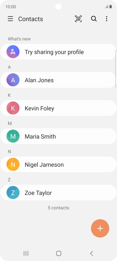 Press the new contact icon. Press the new contact icon.