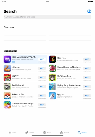 Press the search field. Press the search field.