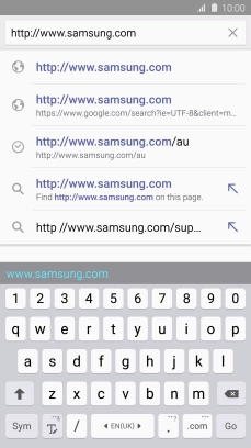Key in the address of the required web page and press Go. Key in the address of the required web page and press Go.