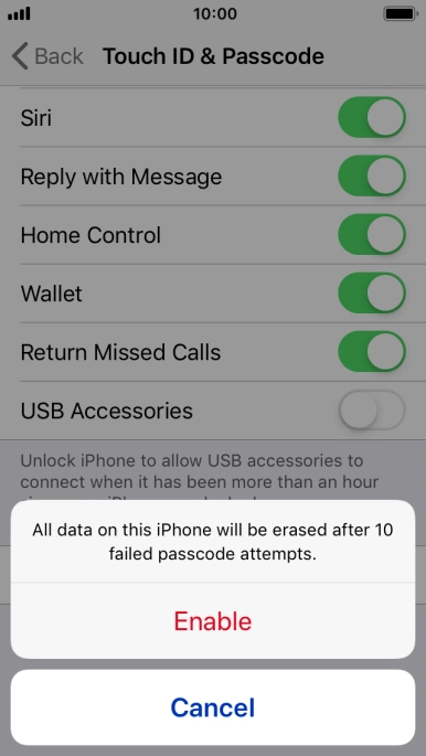 If you turn on the function, press Enable. If you turn on the function, press Enable.