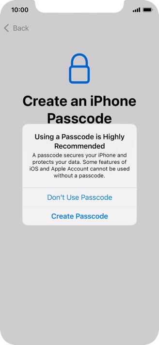 If you turn off the function, press Don't Use Passcode. If you turn off the function, press Don't Use Passcode.
