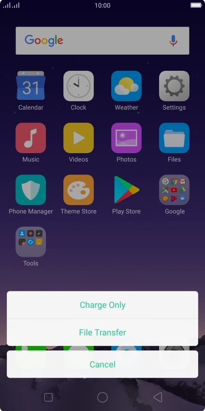 Press File Transfer. Press File Transfer.