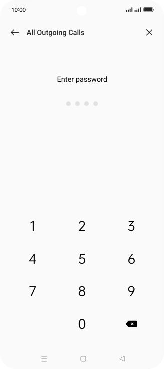 Key in your barring password. The default barring password is 0000. Key in your barring password. The default barring password is 0000.