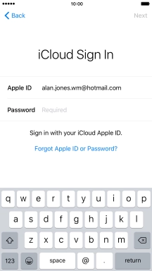 Press Required and key in the password for your Apple ID. Press Required and key in the password for your Apple ID.