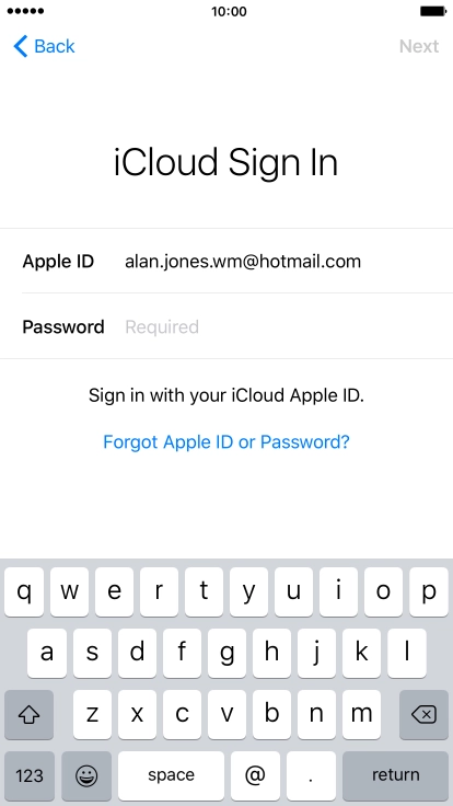 Press Required and key in the password for your Apple ID. Press Required and key in the password for your Apple ID.
