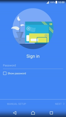 Press Password and key in the password for your email account. Press Password and key in the password for your email account.