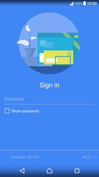 Press Password and key in the password for your email account. Press Password and key in the password for your email account.