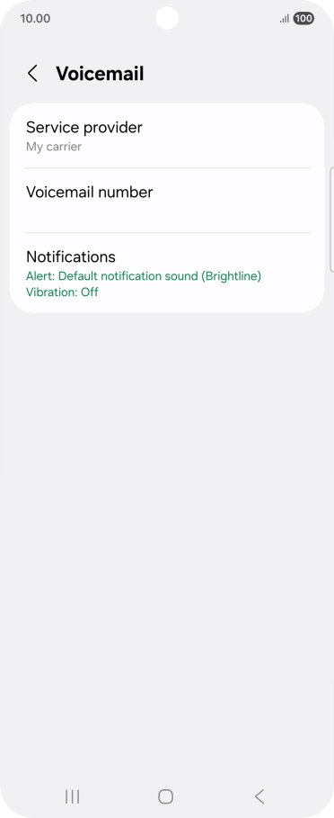 Press Voicemail number. Press Voicemail number.