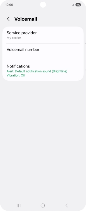 Press Voicemail number. Press Voicemail number.