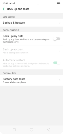 Press Factory data reset. Press Factory data reset.