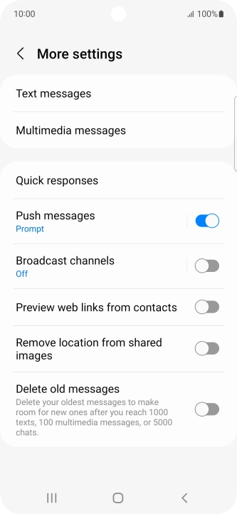 Press Text messages. Press Text messages.