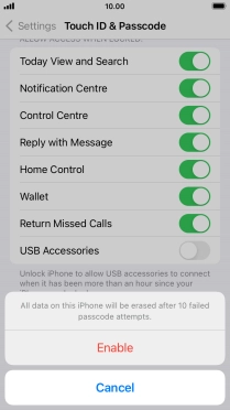 If you turn on the function, press Enable. If you turn on the function, press Enable.