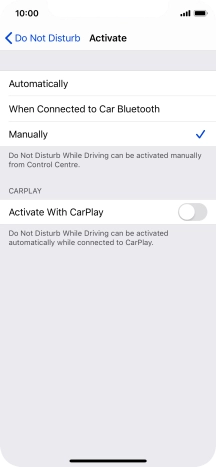 Press the required setting. Press the required setting.