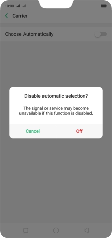 Press Off and your phone will search for networks. Press Off and your phone will search for networks.