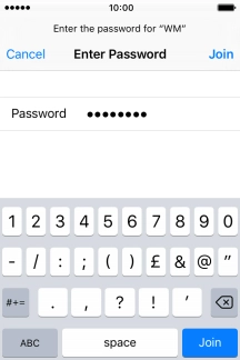 Key in the password for the Wi-Fi network and press Join. Key in the password for the Wi-Fi network and press Join.