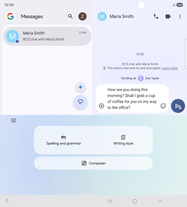 To change the writing style of your text, press Writing style and follow the instructions on the screen to use the function. To change the writing style of your text, press Writing style and follow the instructions on the screen to use the function.