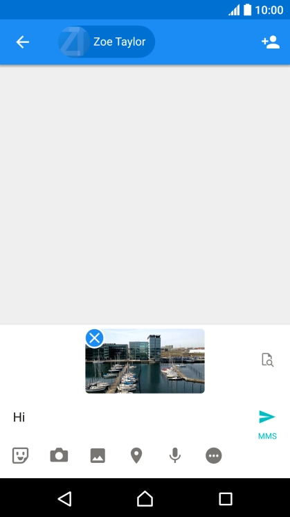 Press the send icon when you've finished your picture message. Press the send icon when you've finished your picture message.