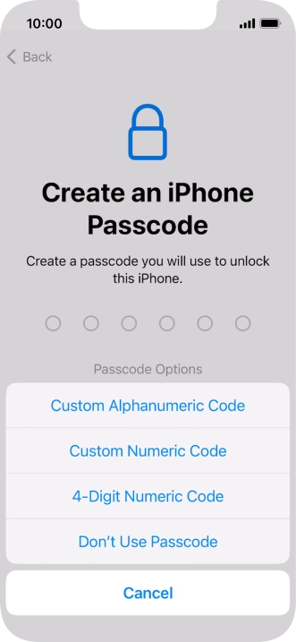 Follow the instructions on the screen to turn on use of phone lock code or press Don't Use Passcode. Follow the instructions on the screen to turn on use of phone lock code or press Don't Use Passcode.