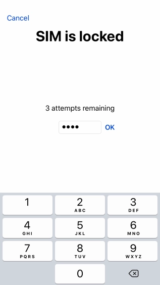 If your SIM is locked, key in your PIN and press OK. If your SIM is locked, key in your PIN and press OK.