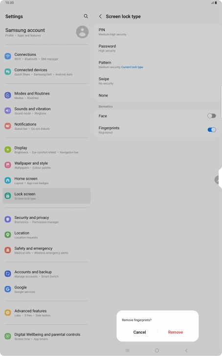 Press Remove. Press Remove.