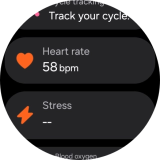 Press Heart rate. Press Heart rate.