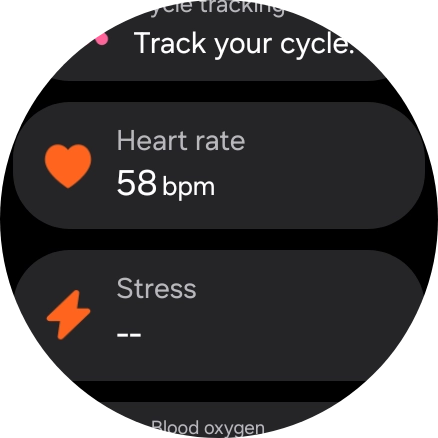 Press Heart rate. Press Heart rate.