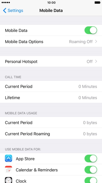 Press Mobile Data Options. Press Mobile Data Options.
