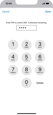 Key in your PIN and press Done. Key in your PIN and press Done.