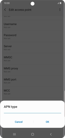 Key in default and press OK. Key in default and press OK.