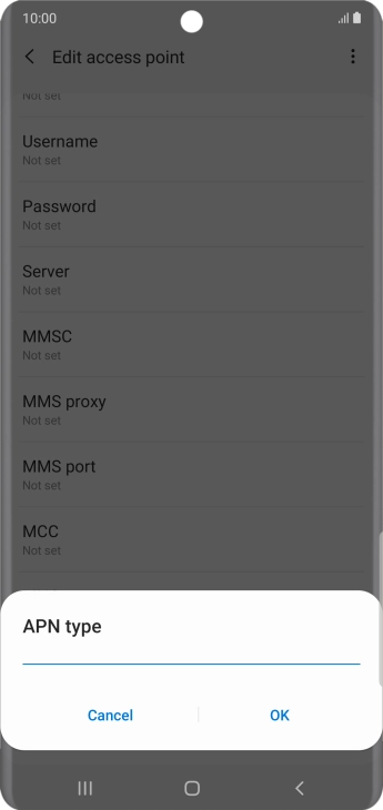 Key in default and press OK. Key in default and press OK.