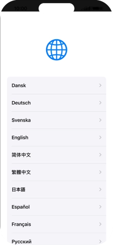 Press the required language. Press the required language.