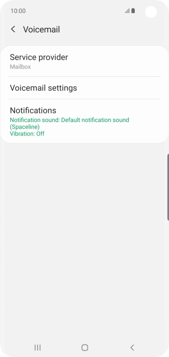Press Voicemail settings. Press Voicemail settings.